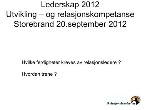 Leder - Storebrand