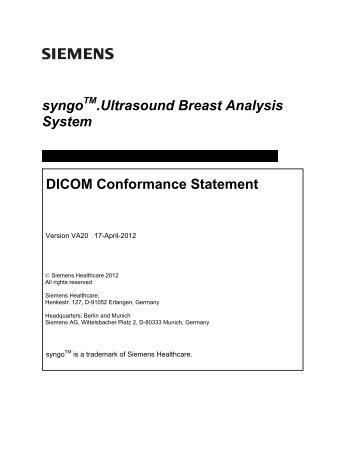 DICOM Conformance Statement - Siemens Healthcare