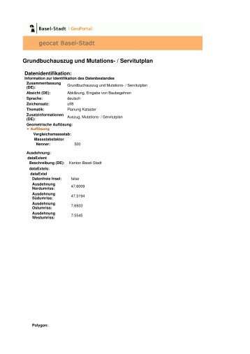 Grundbuchauszug und Mutations- / Servitutplan - Stadtplan - Kanton ...