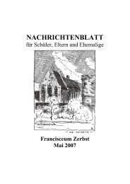 NACHRICHTENBLATT - Förderverein Francisceum Zerbst e. V.