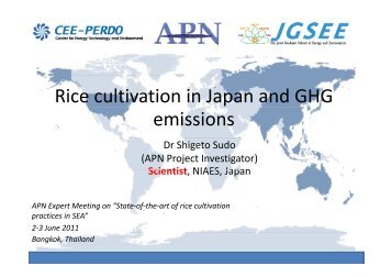 Rice cultivation in Japan and GHG emissions