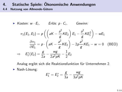 Spieltheorie - Friedrich-Schiller-Universität Jena