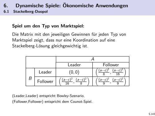 Spieltheorie - Friedrich-Schiller-Universität Jena