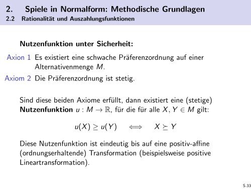 Spieltheorie - Friedrich-Schiller-Universität Jena