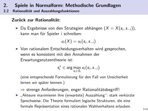 Spieltheorie - Friedrich-Schiller-Universität Jena