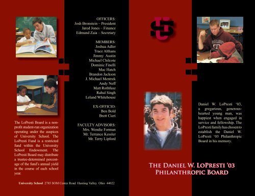 The Daniel W. LoPresti 'ïï Philanthropic Board - University School