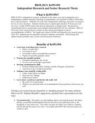 the research/thesis packet - Biology @ IUPUI
