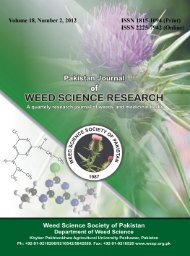 Comparative efficacy of new herbicides for weed ... - Wssp.org.pk