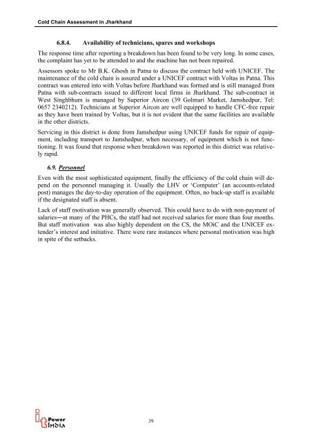 Report on Cold Chain Assessment of Jharkhand - 2005 - Nccvmtc.org
