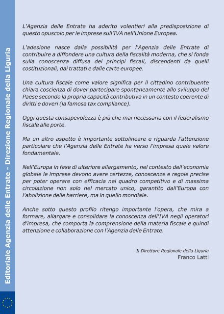 Guida "L'IVA nell'Unione Europea" - Liguria - Agenzia delle Entrate