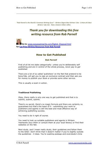 Thank you for downloading this free writing resource from Rob Parnell