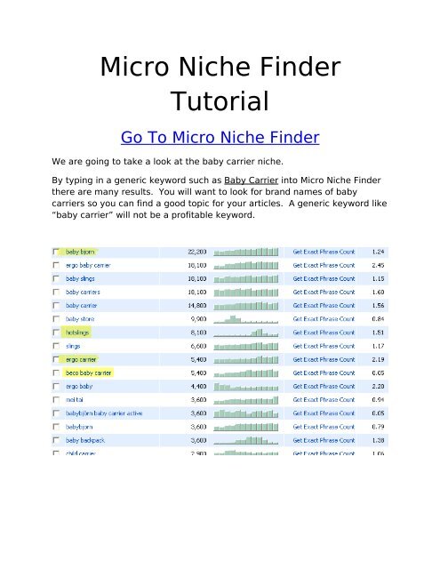 Micro Niche Finder Tutorial - Make Money Online