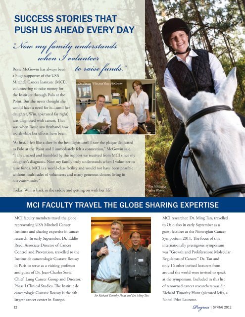 Progress Newsletter Spring 2012 - University of South Alabama ...