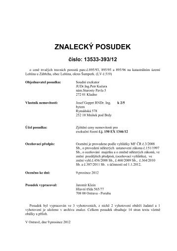 Posudek Ä. 13533-393/12 - OKdrazby.cz