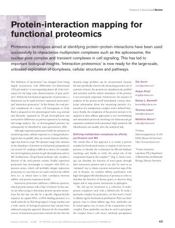 Protein-interaction mapping for functional proteomics