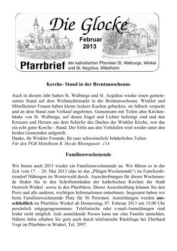 Pfarrbrief - DIE GLOCKE - (Pdf-Datei) - Pastoraler Raum Eltville