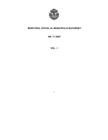 Volumul 1 - PrimÄria Municipiului BucureÅti