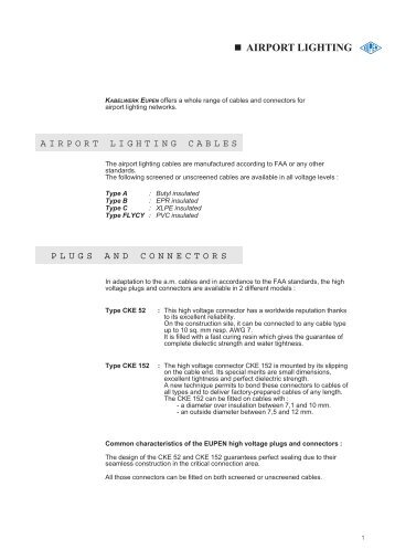AIRPORT LIGHTING - kabelwerk eupen ag
