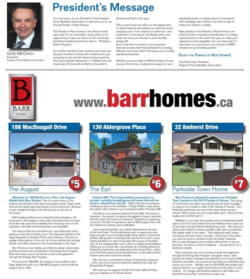 Parade of New Homes Builder Profiles - Kingston Home Builders