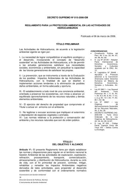 Compendio de la legislación ambiental peruana - CDAM - Ministerio ...