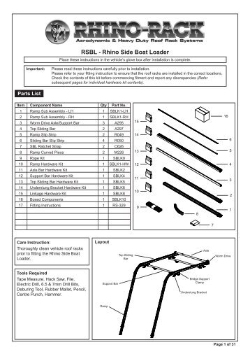 Rhino Side Boat Loader Fitting Instructions - Roof Rack City