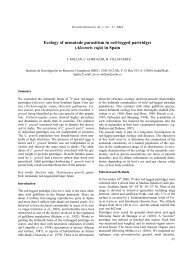Ecology of nematode parasitism in red-legged partridges (Alectoris ...