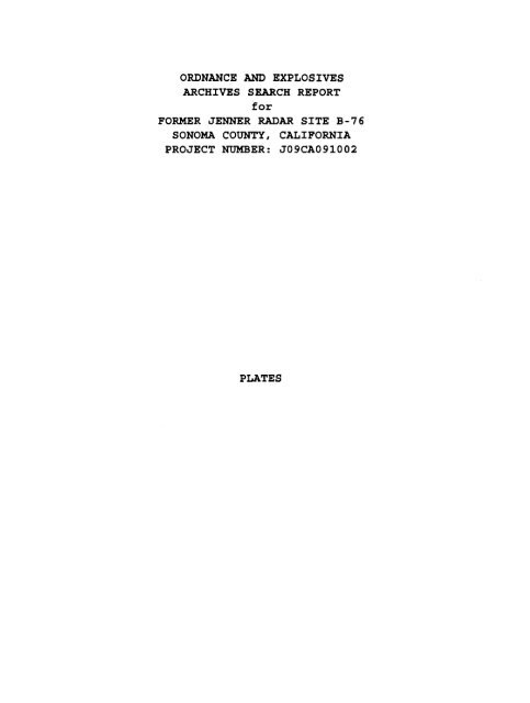 Jenner Radar Site B-76 Archives Search Report ... - Corpsfuds.org