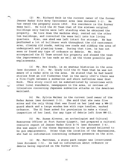 Jenner Radar Site B-76 Archives Search Report ... - Corpsfuds.org