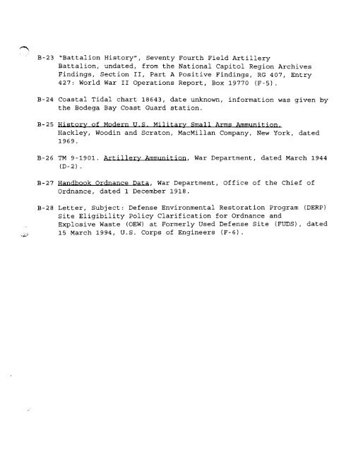 Jenner Radar Site B-76 Archives Search Report ... - Corpsfuds.org