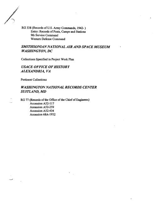 Jenner Radar Site B-76 Archives Search Report ... - Corpsfuds.org