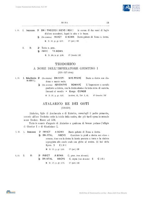 Corpus Nummorum Italicorum, Vol. XV - Portale Numismatico dello ...