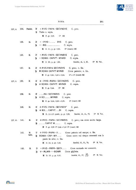 Corpus Nummorum Italicorum, Vol. XV - Portale Numismatico dello ...