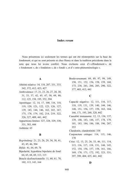 F.P. De Sanctis - Le phénomène du fondement