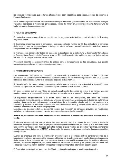 1 SECCION I CAPITULO 1Âº. OBJETO 1.1 Antel llama a licitaciÃ³n ...