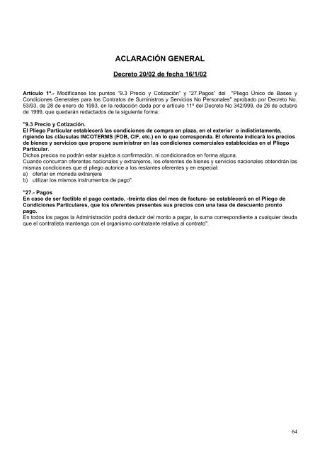 1 SECCION I CAPITULO 1Âº. OBJETO 1.1 Antel llama a licitaciÃ³n ...