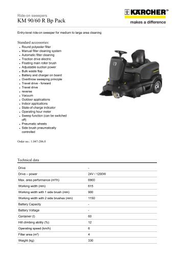 Karcher Ride On Sweeper KM 90/60 R Bp - Saracen Distribution