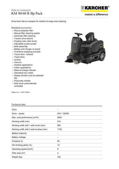 Karcher Ride On Sweeper Km 90 60 R Bp Saracen Distribution