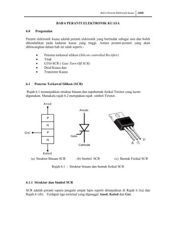 BAB 6 PERANTI ELEKTRONIK KUASA 6.0 Pengenalan Peranti ...