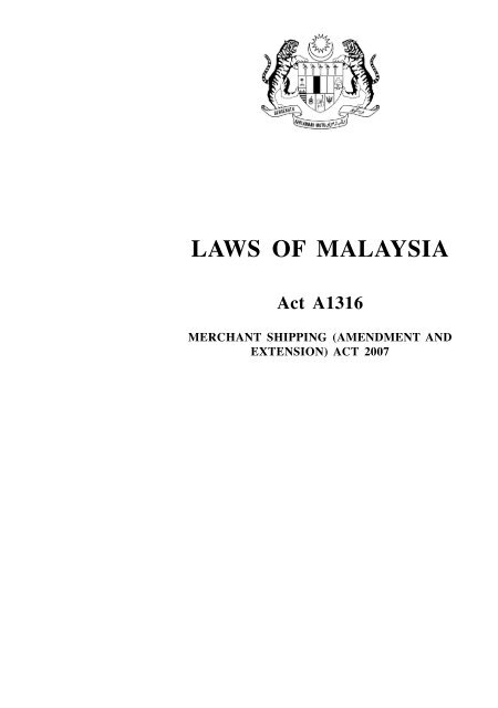 LAWS OF MALAYSIA Act A1316