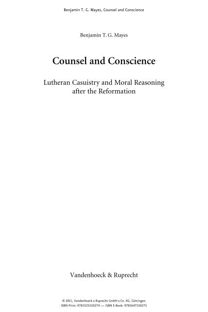 Counsel and Conscience