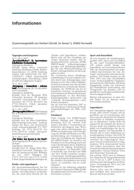 Deutscher Sportlehrerverband eV (DSLV) - Hofmann Verlag