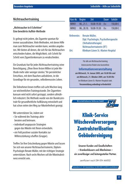 Ein Programm für Ihre Gesundheit Programm 2009 - Aktivum