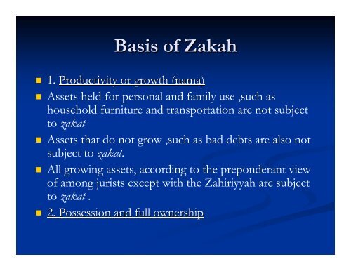 Conceptual Framework of Zakat