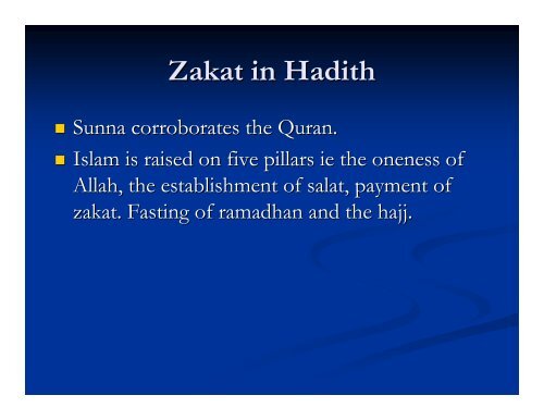 Conceptual Framework of Zakat