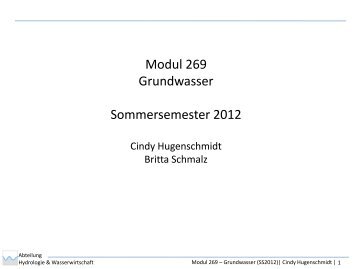 Modul 269_1 SS2012.pdf - Abteilung Hydrologie und Wasserwirtschaft