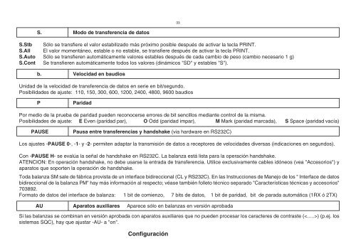 Instrucciones de manejo Balanzas SM - METTLER TOLEDO