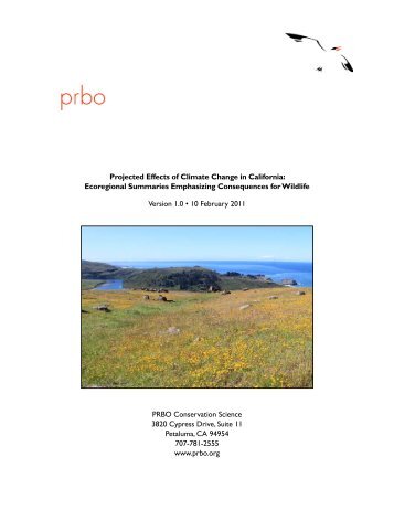 Projected Effects of Climate Change in California - Point Reyes Bird ...