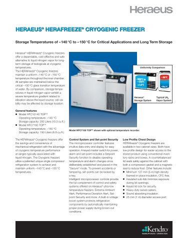 HERAEUS® HERAFREEZE® CRYOGENIC FREEZER ... - Windaus