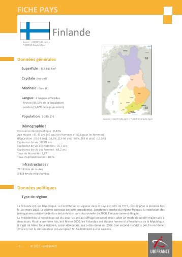 Fiche pays Finlande 2012 - Veille info tourisme