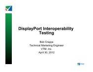 DisplayPort Interoperability Testing - VESA